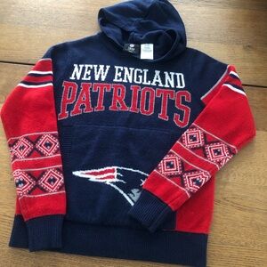 Team Apparel NFL New England Patriots Red and Blue Kids Hoodie